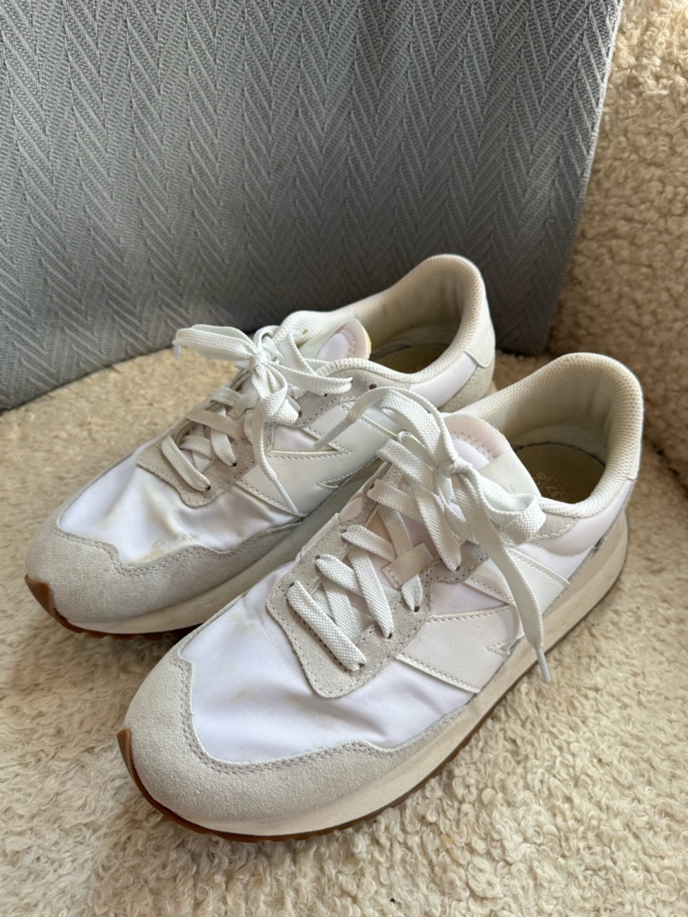 New Balance White Retro 237 Sneakers